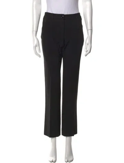 Pre-owned Dolce & Gabbana Virgin Wool Straight Leg Pants In Black