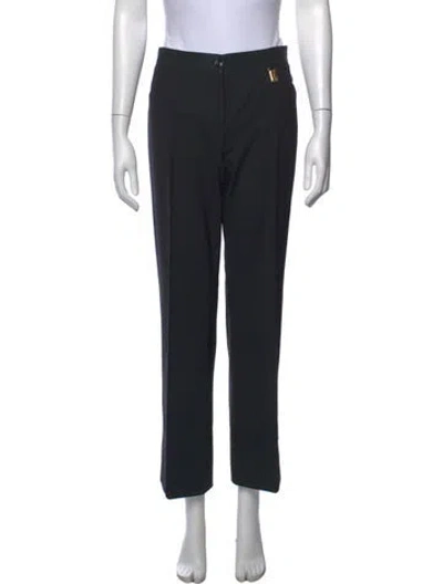 Pre-owned Dolce & Gabbana Virgin Wool Straight Leg Pants In Black