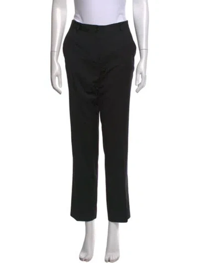 Pre-owned Dolce & Gabbana Virgin Wool Straight Leg Pants In Black