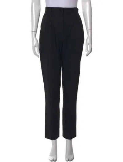 Pre-owned Dolce & Gabbana Virgin Wool Straight Leg Pants In Black