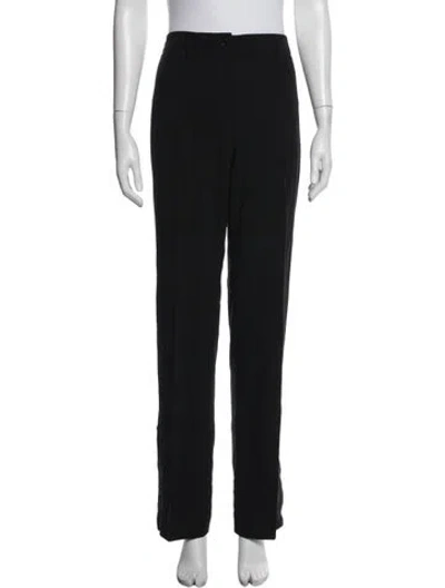 Pre-owned Dolce & Gabbana Virgin Wool Straight Leg Pants In Black