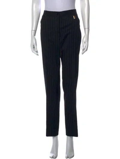 Pre-owned Dolce & Gabbana Virgin Wool Straight Leg Pants In Black