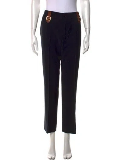 Pre-owned Dolce & Gabbana Virgin Wool Straight Leg Pants In Black