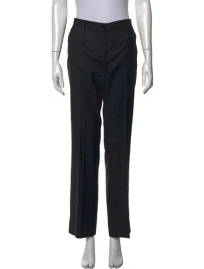 Pre-owned Dolce & Gabbana Virgin Wool Straight Leg Pants In Black