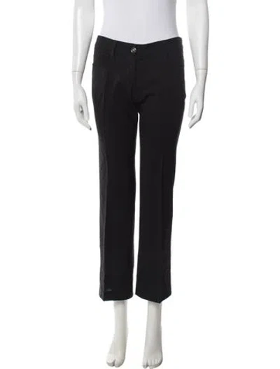 Pre-owned Dolce & Gabbana Virgin Wool Straight Leg Pants In Black