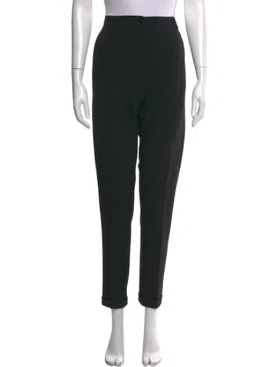 Pre-owned Dolce & Gabbana Virgin Wool Straight Leg Pants In Black