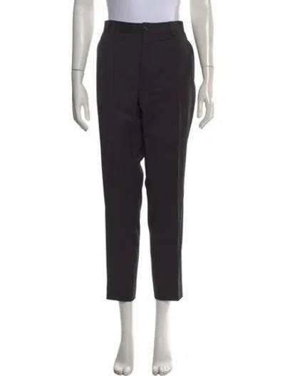 Pre-owned Dolce & Gabbana Virgin Wool Straight Leg Pants In Black