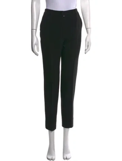 Pre-owned Dolce & Gabbana Virgin Wool Straight Leg Pants In Black