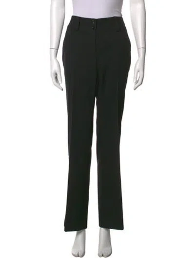 Pre-owned Dolce & Gabbana Virgin Wool Straight Leg Pants In Black