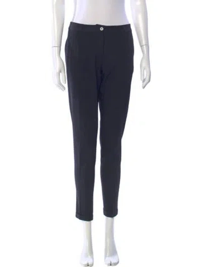 Pre-owned Dolce & Gabbana Virgin Wool Straight Leg Pants In Blue