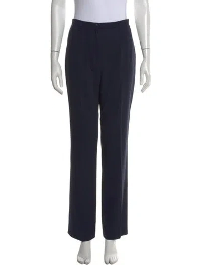 Pre-owned Dolce & Gabbana Virgin Wool Straight Leg Pants In Blue