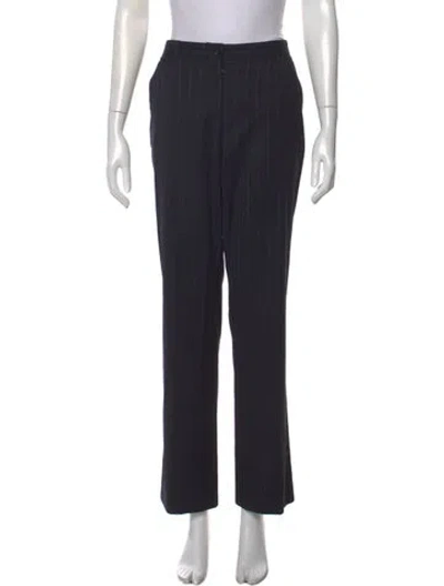 Pre-owned Dolce & Gabbana Virgin Wool Straight Leg Pants In Blue