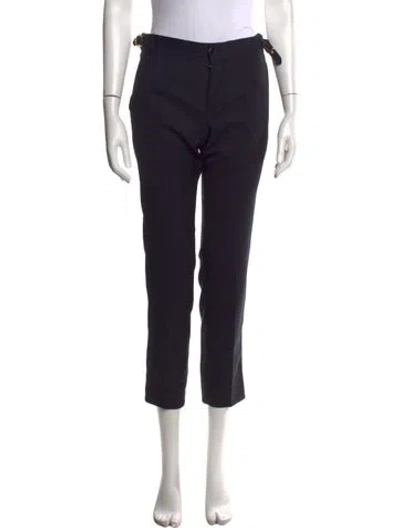 Pre-owned Dolce & Gabbana Virgin Wool Straight Leg Pants In Blue