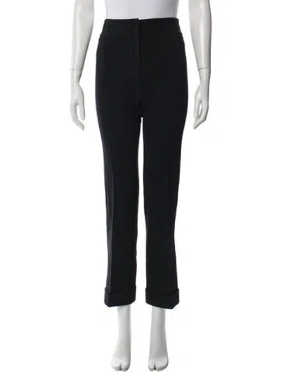 Pre-owned Dolce & Gabbana Virgin Wool Straight Leg Pants In Blue