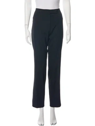 Pre-owned Dolce & Gabbana Virgin Wool Straight Leg Pants In Blue
