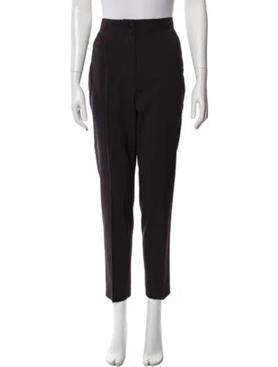 Pre-owned Dolce & Gabbana Virgin Wool Straight Leg Pants In Brown
