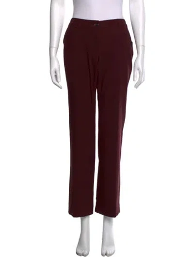 Pre-owned Dolce & Gabbana Virgin Wool Straight Leg Pants In Burgundy
