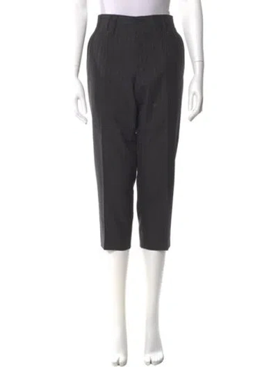 Pre-owned Dolce & Gabbana Virgin Wool Straight Leg Pants In Gray