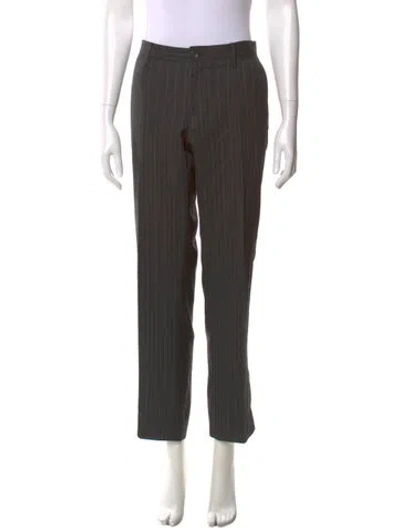 Pre-owned Dolce & Gabbana Virgin Wool Straight Leg Pants In Gray