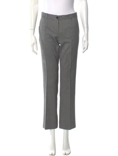 Pre-owned Dolce & Gabbana Virgin Wool Straight Leg Pants In Gray