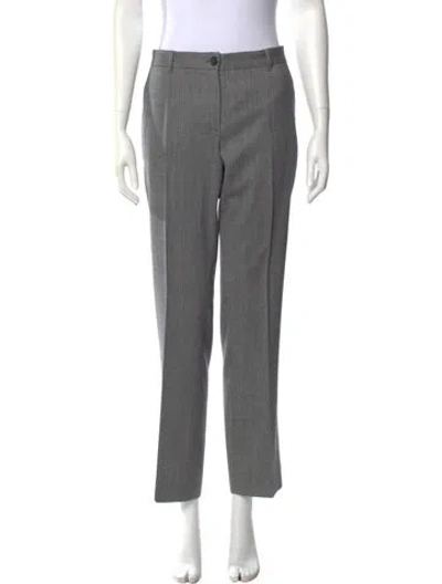 Pre-owned Dolce & Gabbana Virgin Wool Straight Leg Pants In Gray