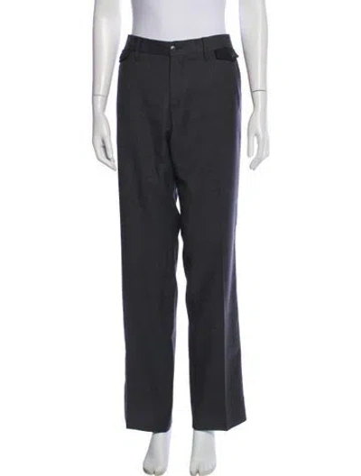 Pre-owned Dolce & Gabbana Virgin Wool Straight Leg Pants In Gray