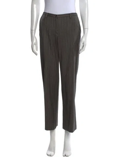 Pre-owned Dolce & Gabbana Virgin Wool Straight Leg Pants In Gray