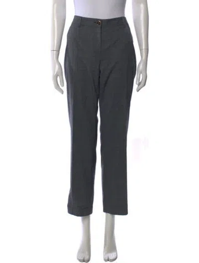 Pre-owned Dolce & Gabbana Virgin Wool Straight Leg Pants In Gray