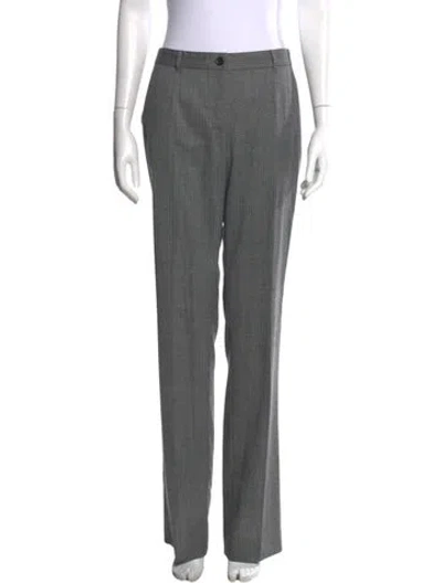 Pre-owned Dolce & Gabbana Virgin Wool Straight Leg Pants In Gray