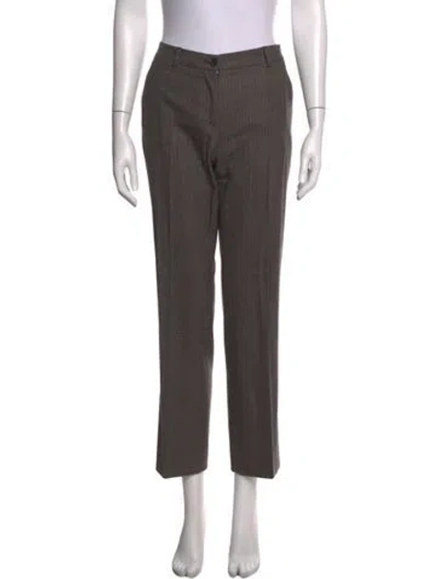 Pre-owned Dolce & Gabbana Virgin Wool Straight Leg Pants In Grey