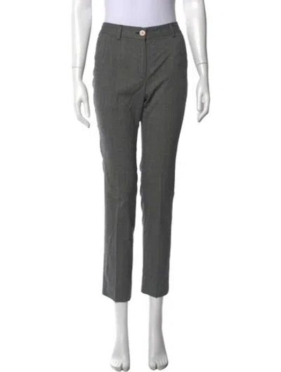 Pre-owned Dolce & Gabbana Virgin Wool Straight Leg Pants In Grey