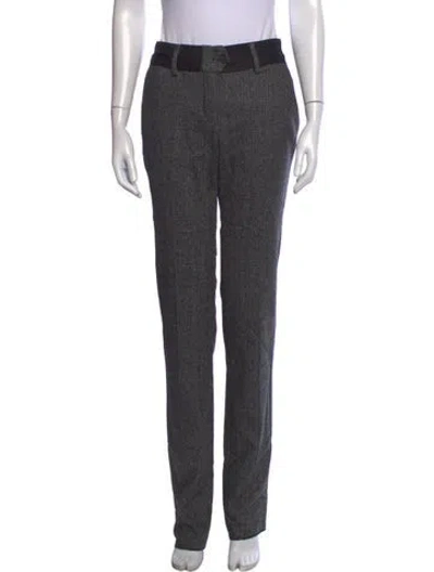 Pre-owned Dolce & Gabbana Virgin Wool Straight Leg Pants In Grey