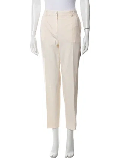 Pre-owned Dolce & Gabbana Virgin Wool Straight Leg Pants In Neutral