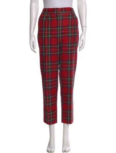 Pre-owned Dolce & Gabbana Virgin Wool Straight Leg Pants In Red