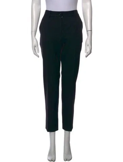 Pre-owned Dolce & Gabbana Virgin Wool Straight Leg Pants W/ Tags In Black