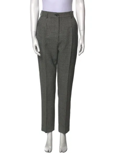 Pre-owned Dolce & Gabbana Virgin Wool Straight Leg Pants In White
