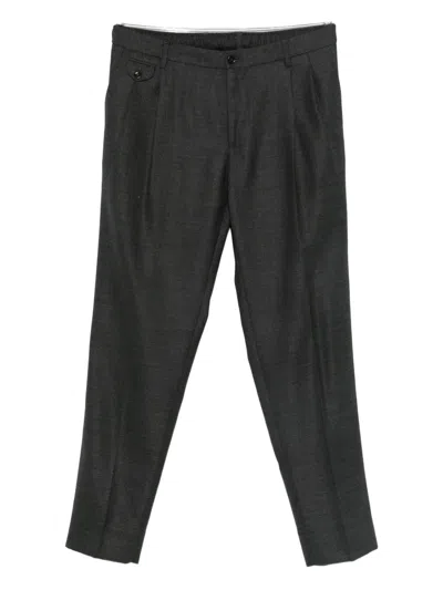 Dolce & Gabbana Virgin Wool Straight-leg Trousers In Gray