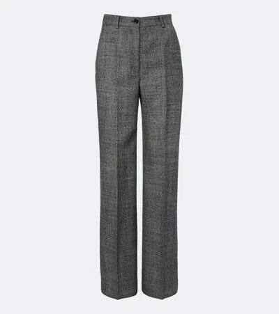 Dolce & Gabbana Virgin Wool Straight Pants In Grey