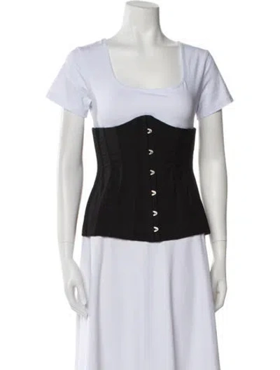 Pre-owned Dolce & Gabbana Virgin Wool Strapless Top In Black