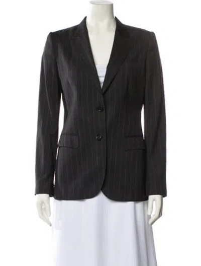 Pre-owned Dolce & Gabbana Virgin Wool Striped Blazer In Black