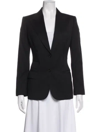Pre-owned Dolce & Gabbana Virgin Wool Striped Blazer In Black