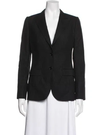 Pre-owned Dolce & Gabbana Virgin Wool Striped Blazer In Black