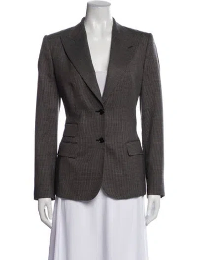 Pre-owned Dolce & Gabbana Virgin Wool Striped Blazer In Brown