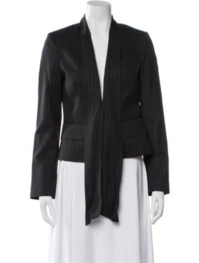 Pre-owned Dolce & Gabbana Virgin Wool Striped Blazer In Gray