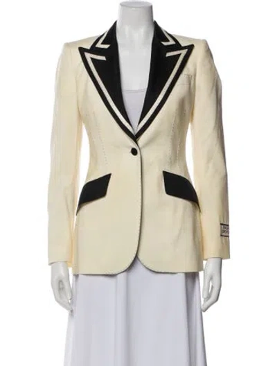 Pre-owned Dolce & Gabbana Virgin Wool Striped Blazer In Neutral