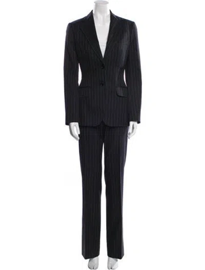 Pre-owned Dolce & Gabbana Virgin Wool Striped Pantsuit In Multi