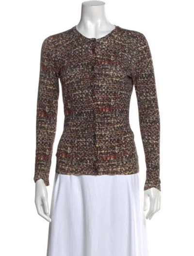 Pre-owned Dolce & Gabbana Virgin Wool Striped Sweater In Purple