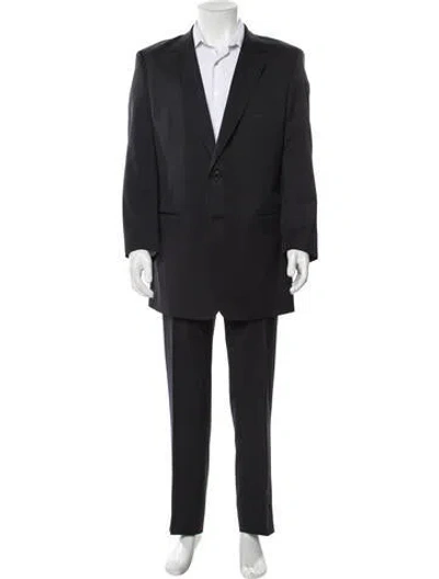 Pre-owned Dolce & Gabbana Virgin Wool Striped Two-piece Suit In Black