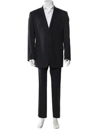 Pre-owned Dolce & Gabbana Virgin Wool Striped Two-piece Suit In Black