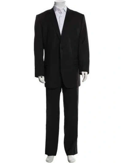 Pre-owned Dolce & Gabbana Virgin Wool Striped Two-piece Suit In Black
